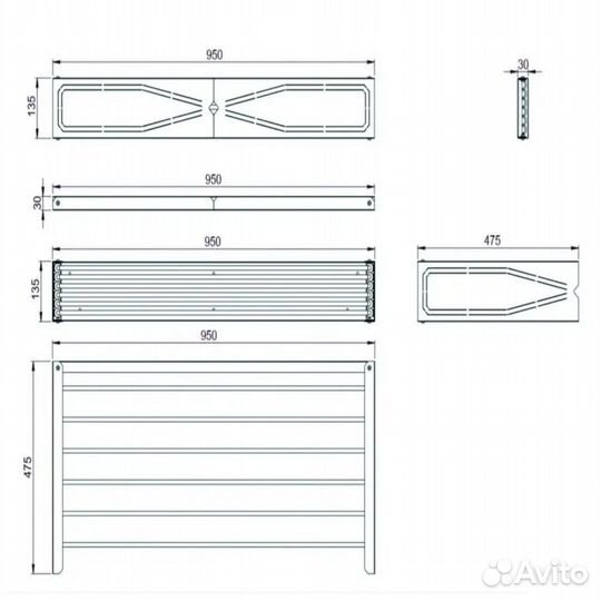 Складная настенная сушилка для бельяLebensart 95см