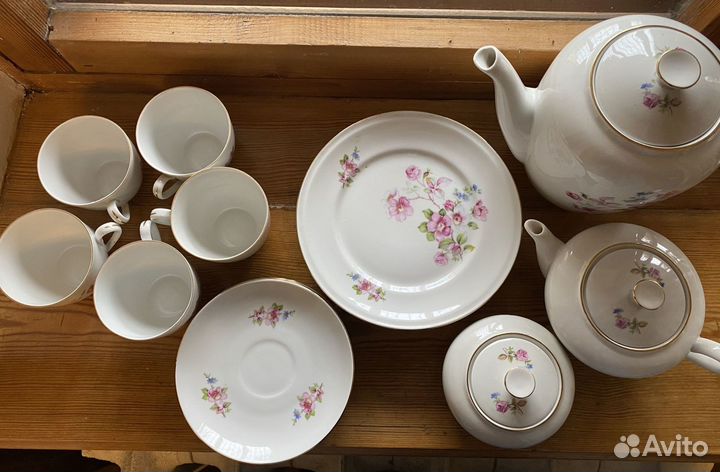 Винтажный чайный сервиз Weisswasser ГДР