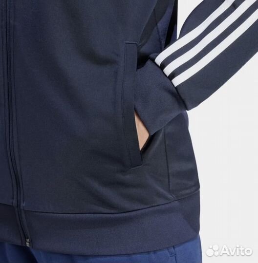 Олимпийка adidas оригинал синяя на молнии S(44-46)