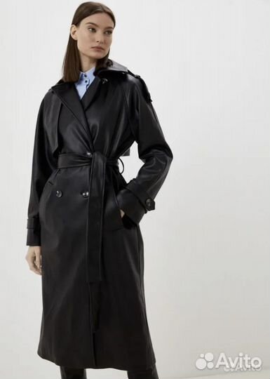Тренч плащ пальто экокожа