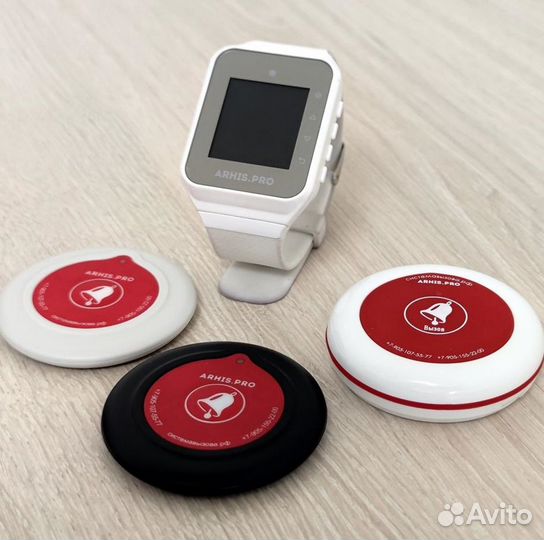 Беспроводная кнопка вызова официанта с часами