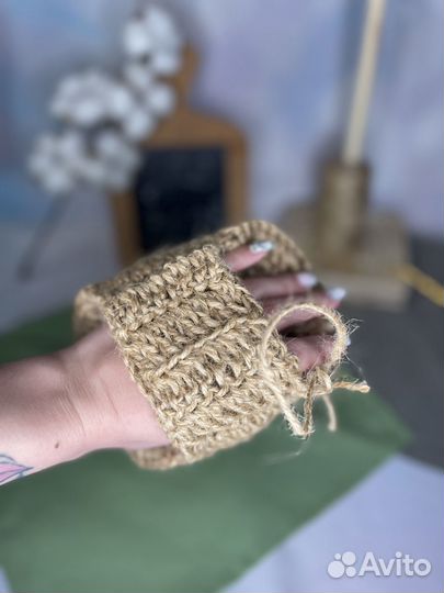 Экологичная мочалка из джута для тела