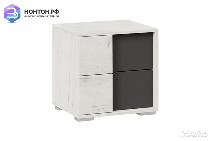 Тумба прикроватная Валери дуб крафт белый / антрац