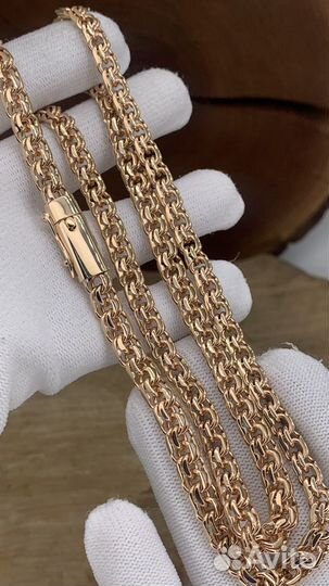 Золотая цепь бисмарк 70гр 585 красное золото