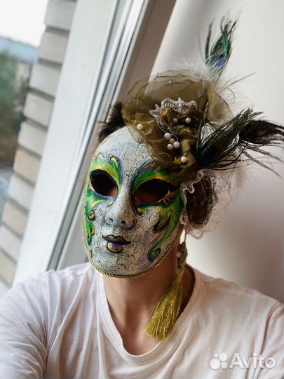 Карнавальная маска, ручная работа, гипс