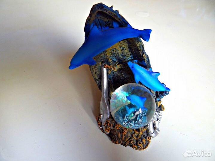 Набор статуэток дельфины с рыбками + шкатулки