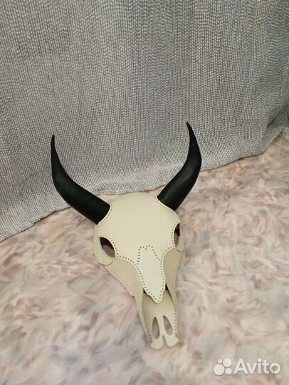 Череп буйвола из натуральной кожи