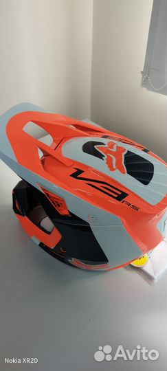 Мотошлем FOX V3 RS efekt FLO orange