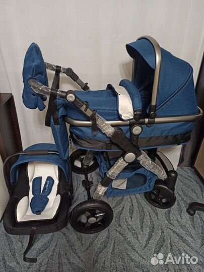 Коляска 3 в 1 G600 синий цвет