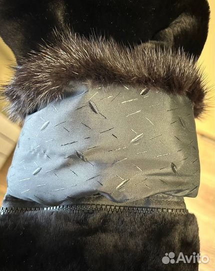 Шуба мутоновая с норкой 44