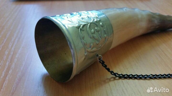 Настоящий Рог быка на цепочке