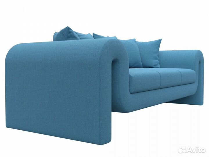 Диван прямой Волна, рогожка, амур голубой. Москва