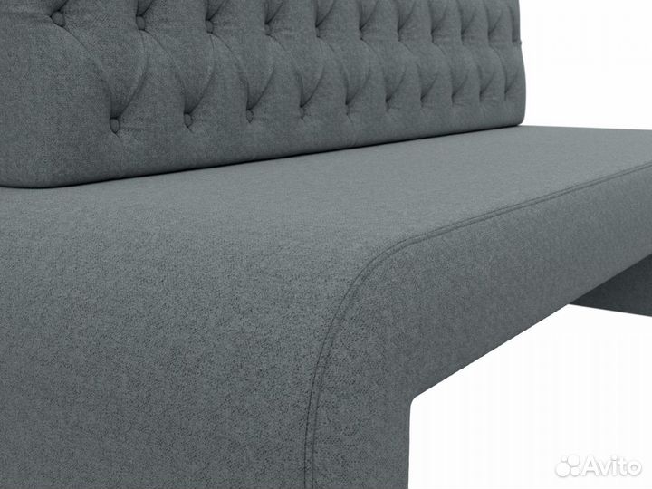 Диван кухонный прямой Кармен Люкс, рогожка, амур серый