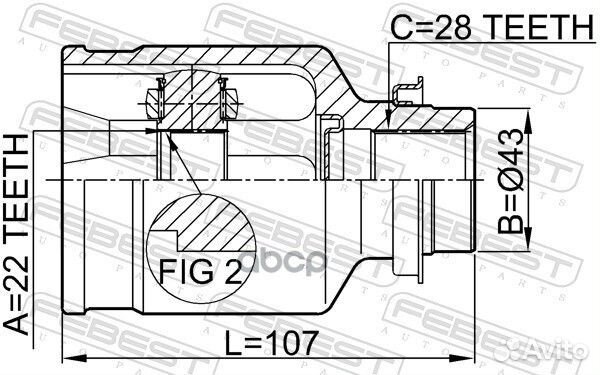 Шрус внутренний перед прав 2211sparh Febest