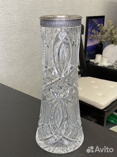 Хрустальная ваза с серебром 875 СССР