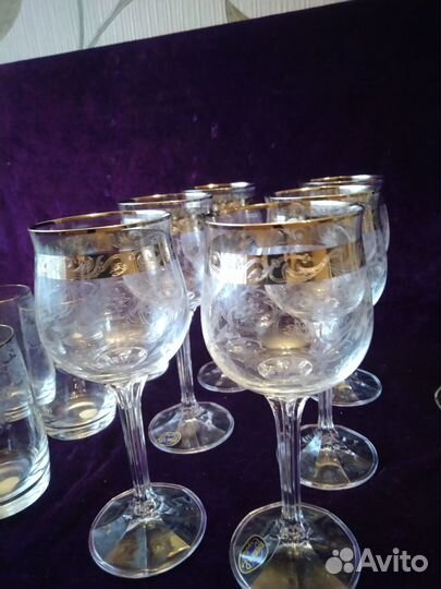 Шикарные фужеры Чехословакия новые в упаковке