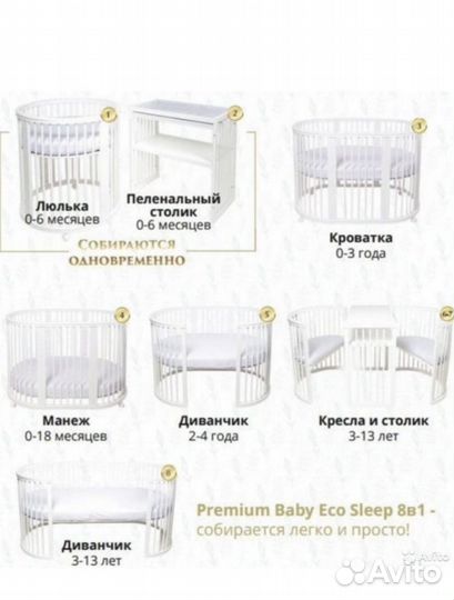 Детская кровать premium baby 9 в 1