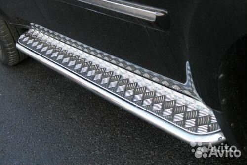 Пороги с накладным листом 42 мм Honda Pilot 2008