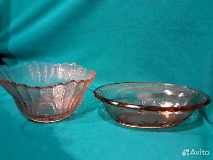 Салатники из цветного карамельного стекла СССР