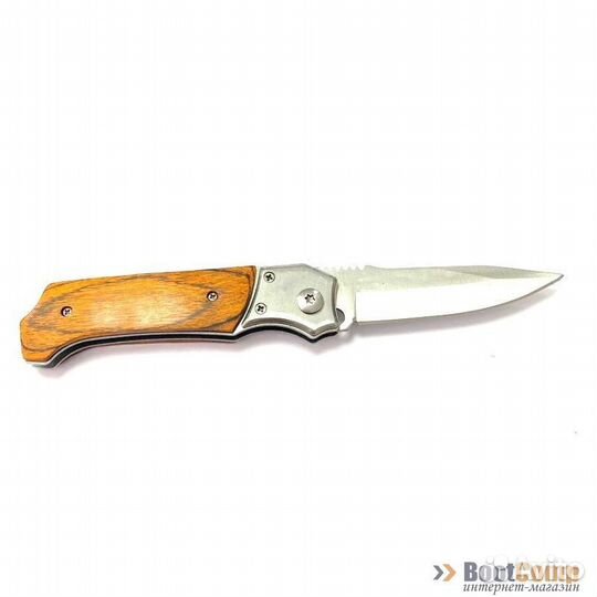 Нож складной Stainless средний дерево в чехле
