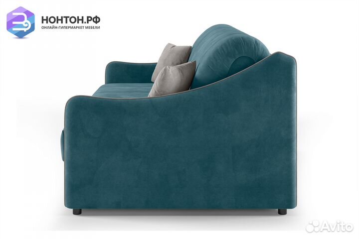 Диван аккордеон Эско синий / серо-бежевый