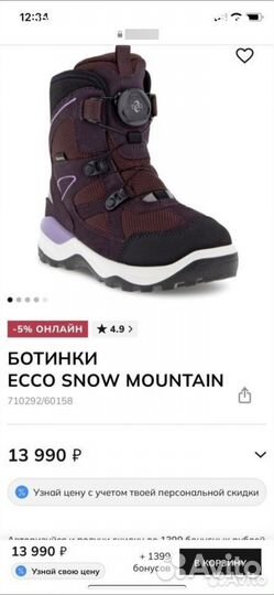 Ботинки Ecco snow mountain 31