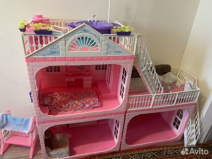 Кукольный домик для барби с мебелью