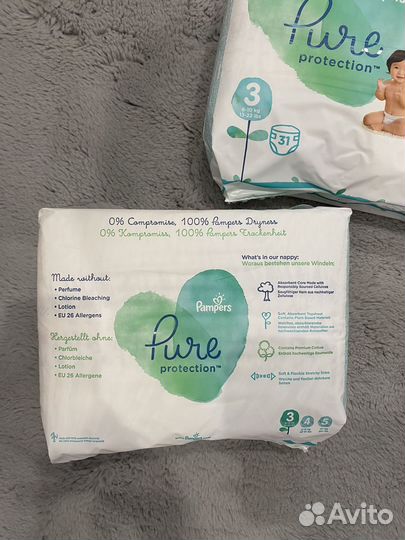 Подгузники Pampers Pure protection 3