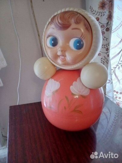 Игрушка неваляшка кукла большая. СССР. Доставка