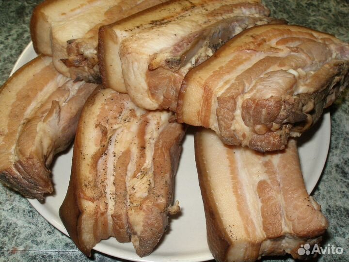 Сало домашнего копчения, соленое