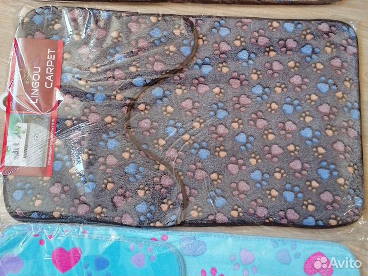 Коврик для ванной 2в1 новый лапки