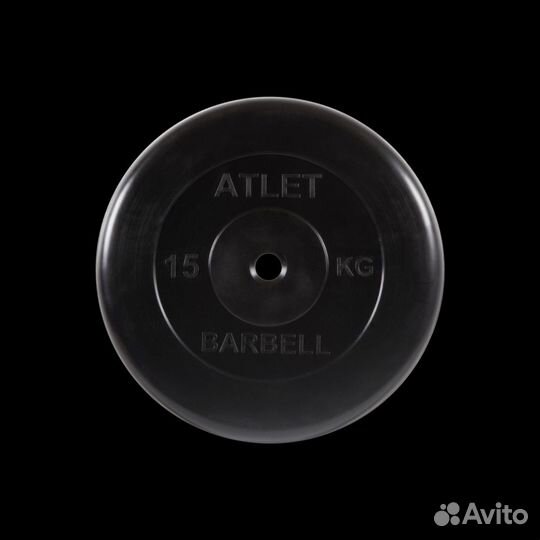 Диски Обрезиненные 15 кг Barbell Atlet