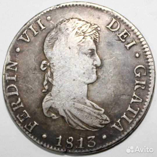 Монета. Мексика. 8 риалов 1813 год. Серебро