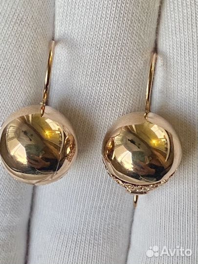 Золотые серьги шары
