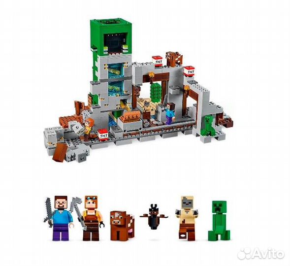 Конструктор Майнкрафт Пещера Крипера 852 дет
