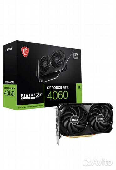 MSI nvidia RTX 4060 ventus 2X black 8G OC Новая