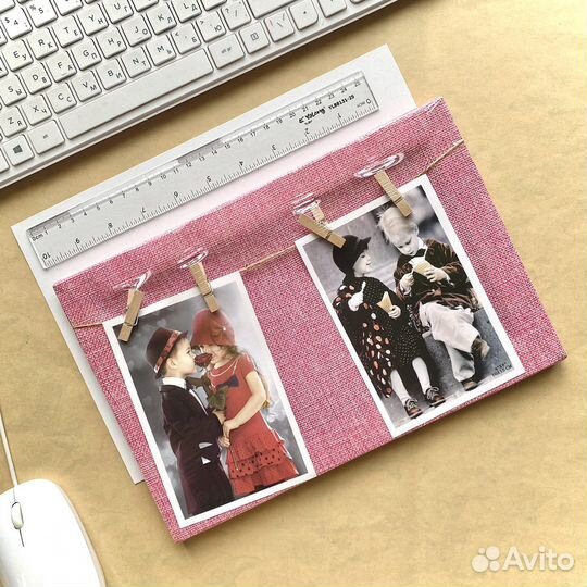 Фоторамка коллаж с прищепками