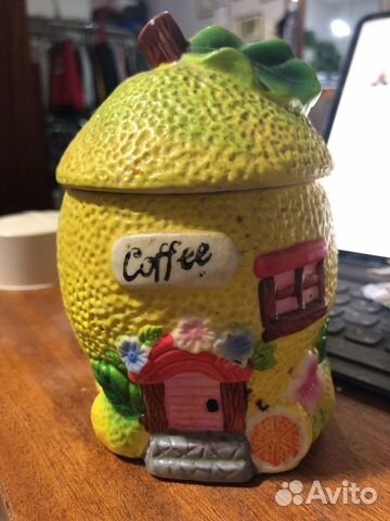 Баночка для кофе или чая в виде лимона домика