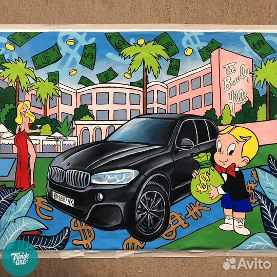 Стильные картины акрилом в интерьер лофта