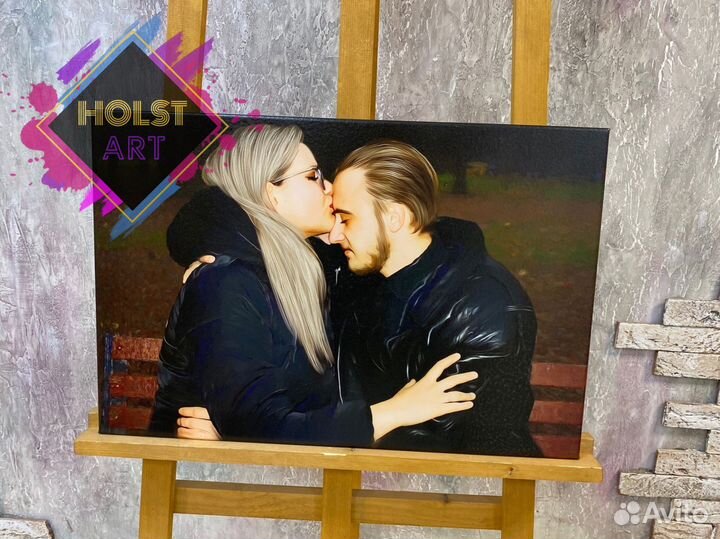 Портрет по фото на холсте