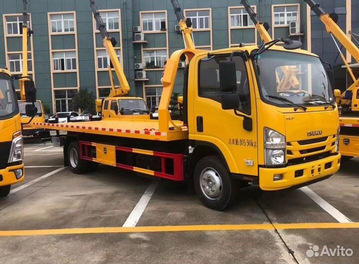 Бортовой грузовик Isuzu Elf с КМУ XCMG, 2024