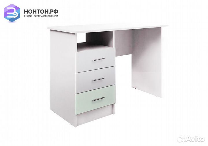 Стол письменный Вега Алфавит белый / мятный