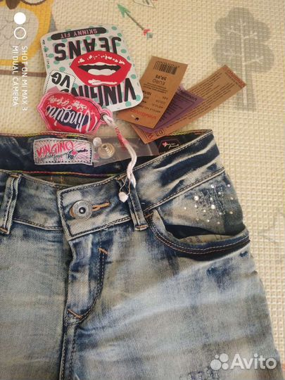 Джинсы для девочки со стразами vingino 10 лет/140