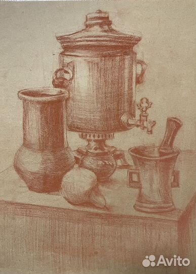 Натюрморт на а3 сангина