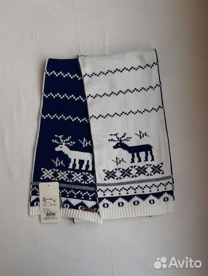 Шарф сувенир шерсть жаккардовый двусторонний Олени