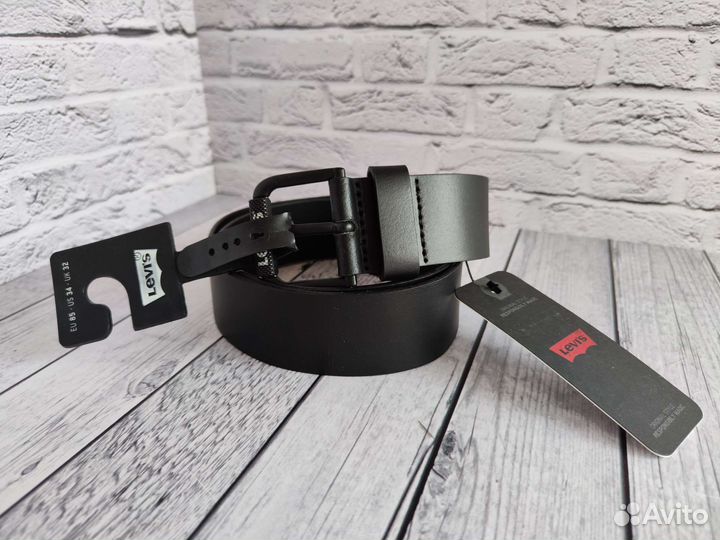 Levi's новый черный кожаный ремень оригинал
