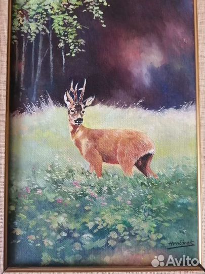 Картина маслом на холсте старинная