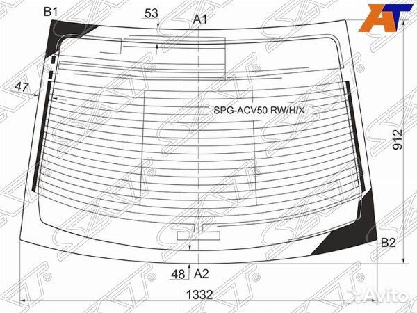 Стекло заднее toyota camry japan