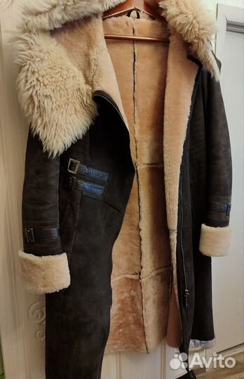 Дубленка женская длинная 46