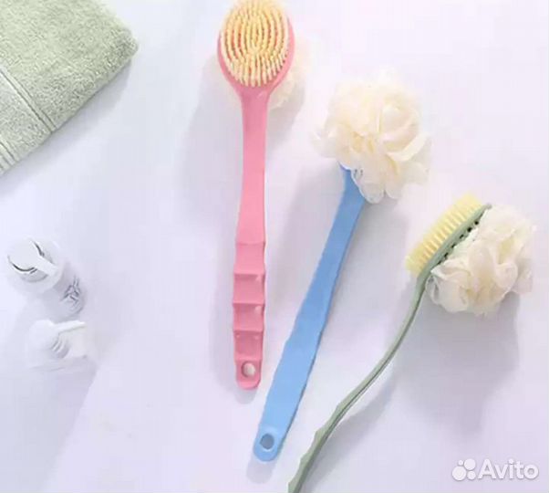 Мочалка щётка на длинной ручке